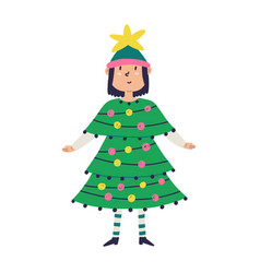 Girl In An Ugly Christmas Tree Dress