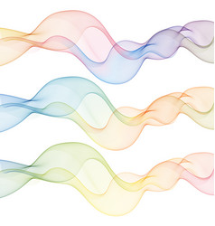 Set Of Colored Waves Abstract Graphics