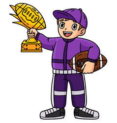 American Football Coach With A Trophy Clipart