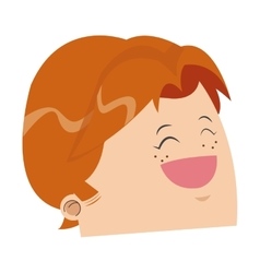 Cute Face Of Happy Man With Shaggy Red Hair Icon