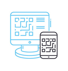 Qr Code Reader Line Icon Outline Symbol