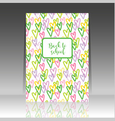 Back To School Notebook Cover Heart Seamless