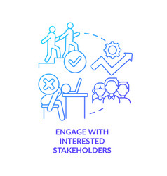 Engage With Interested Stakeholders Blue Gradient