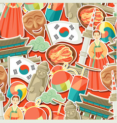 Korea seamless pattern korean traditional symbols Vector Image