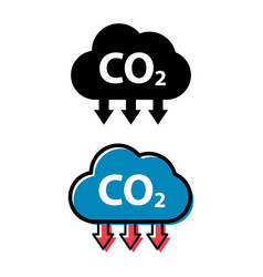 Set Of Co2 Reduce Cloud Icon Clean Global