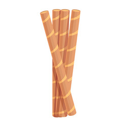 Brown Wafer Rolls Icon Cartoon Stick Roll