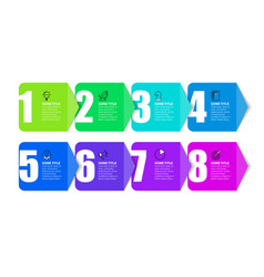 Infographic Template 8 Colored Squares With Arrows