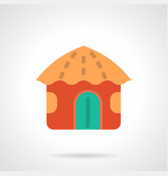 Red Beach Hut Flat Color Icon