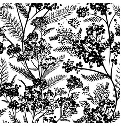 Seamless Pattern With Black Flowers