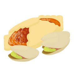 Apricot Dessert Icon Isometric Puff Pastry