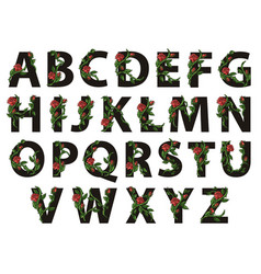 Floral Latin Alphabet Colorful Sticker