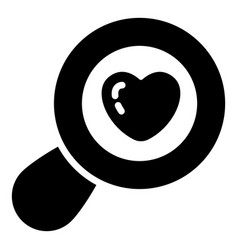 Love Search Find Black Icon