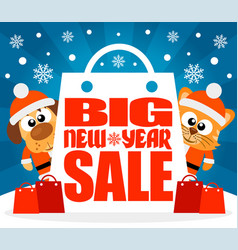 New Year Big Sale Background With Animal