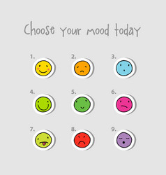 Choose Your Mood Today Icons Colorful Labels