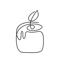 Hand Drawn One Line Burning Candle Logo