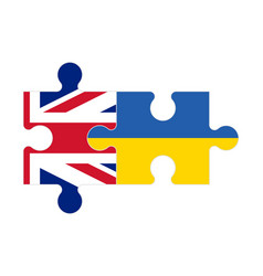 Puzzle Of Flags Of United Kingdom And Ukraine