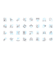 Social Connection Linear Icons Set Friendship