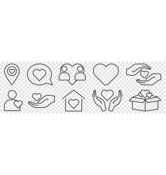 Care And Support Line Icon Set