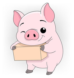 Friendly Piglet Becomes A Package Delivery Courier