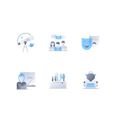 Science And Art - Flat Design Style Icons Set