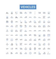 Vehicles Outline Icons Collection Cars Trucks