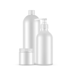 Blank Plastic Cosmetic Bottles And Jar Mockup