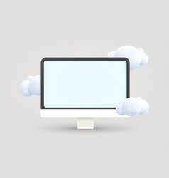 Computer Monitor With Blank Screen Mockup 3d