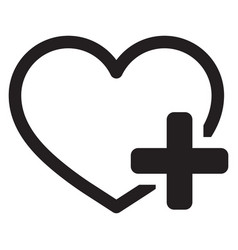 Favorites Icon With Heart And Plus Symbol