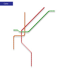 3d Isometric Map Of The Cairo Metro Subway