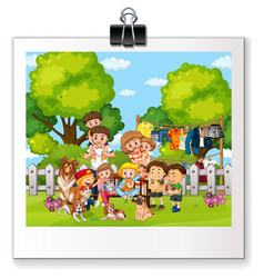 Cartoon Family Photo Isolated On White Background