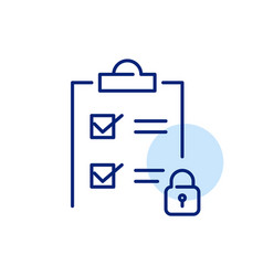 Checklist On Clipboard And Lock Secure Data