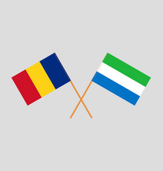 Crossed Flags Of Sierra Leone And Romania