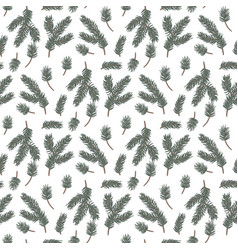 Fir Tree Seamless Pattern Sprig Pine