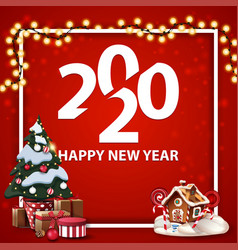 Happy New Year 2020 Red Square Postcard