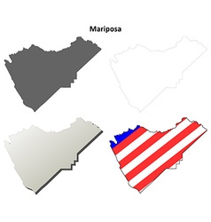 Mariposa County California Outline Map Set