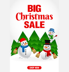 Christmas Sale Poster With A Funny Snowman Big