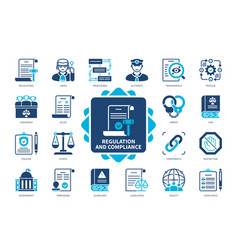 Regulation And Compliance Solid Icon Set