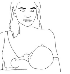 Coloring Pages - Breastfeeding - Women Feeding