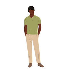 Stylish Black Man Wearing Summer Casual Outfit