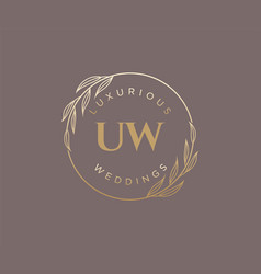 Uw Initials Letter Wedding Monogram Logos