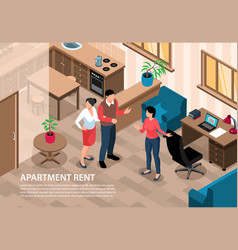 Apartment Rental Isometric Background