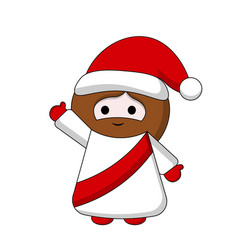 Cute God Jesus Christ Santa Claus In Color