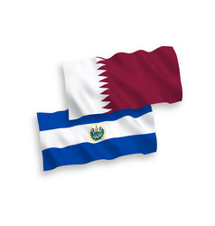 Flags Of Republic Of El Salvador And Qatar