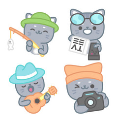 Hobbies Stickers Set With Tomomi Cat