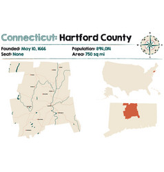 Map Hartford County In Connecticut