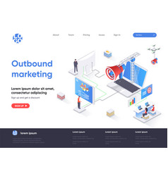 Outbound Marketing Isometric Landing Page