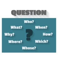 Question Marks And Words - Who How When Which Why