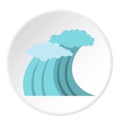 Surfer Blue Wave Icon Flat Style