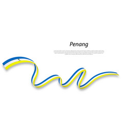 Waving Ribbon Or Stripe With Flag Of Penang