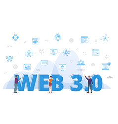 Web 30 Concept With Big Words And People